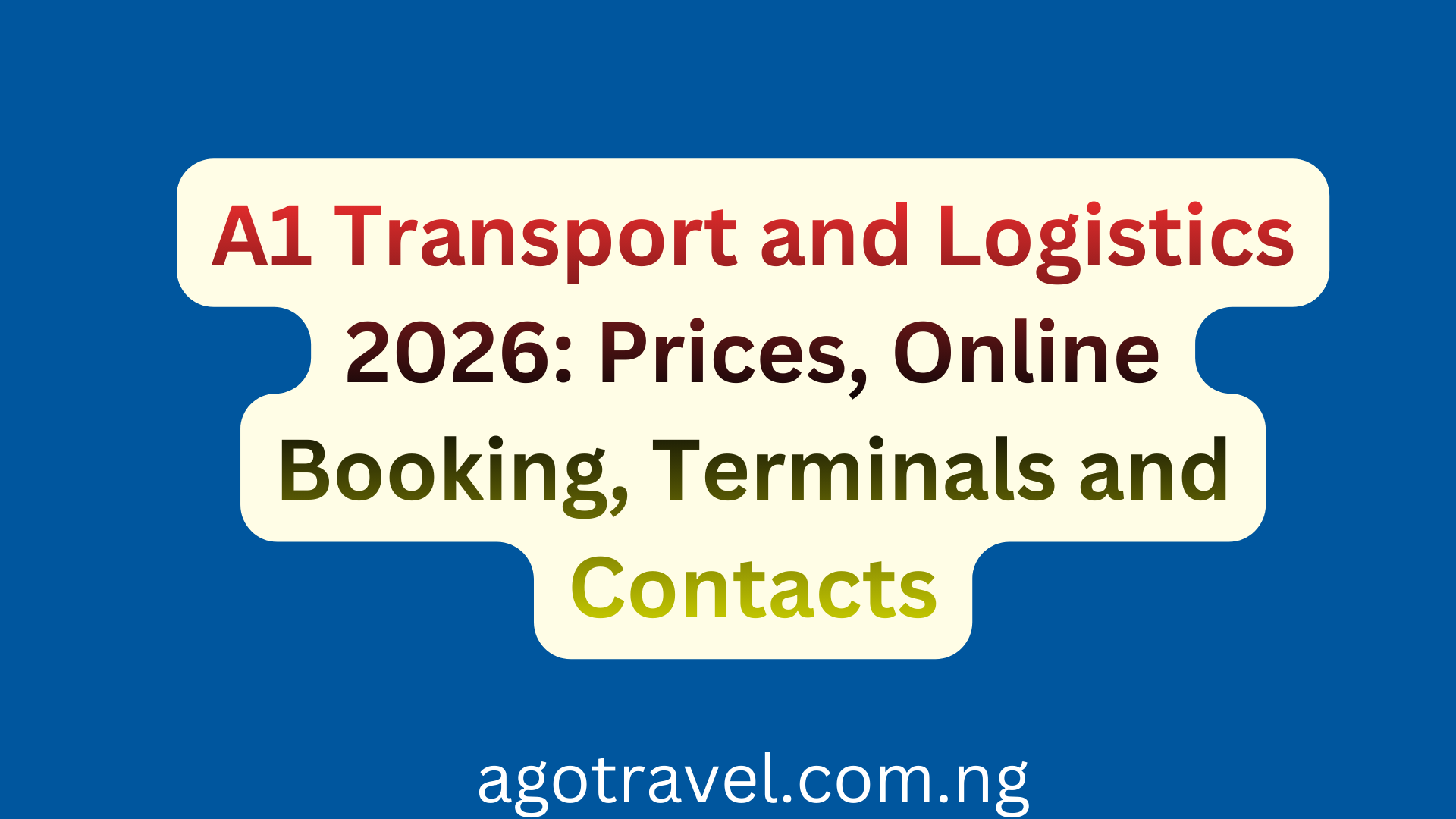 A1 Transport and Logistics 2026: Prices, Online Booking, Terminals and Contacts