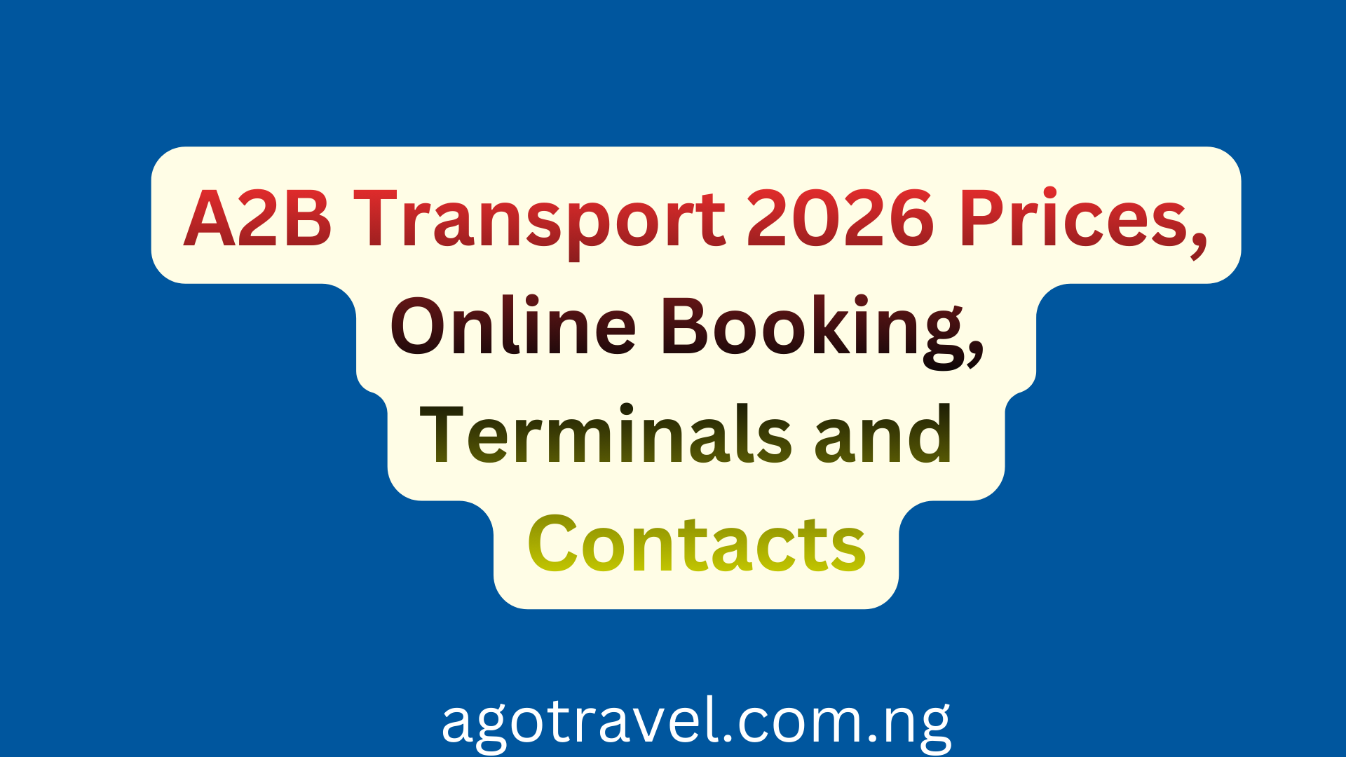 A2B Transport 2026 Prices, Online Booking, Terminals and Contacts